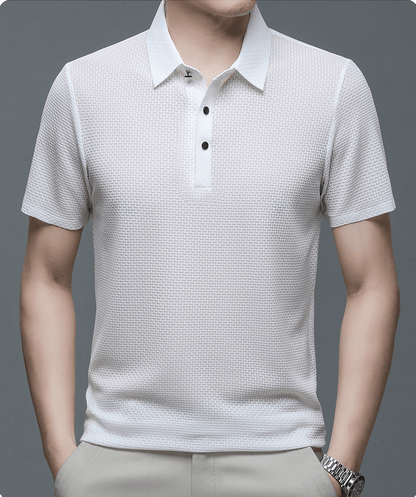 Heren Polo Shirt met Structuur en Comfortabele Pasvorm