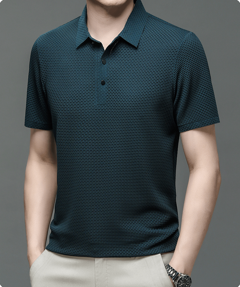 Mannen Polo Shirt Structuur en Comfortabele Pasvorm