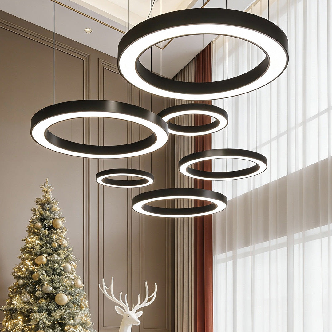 Industriële LED Ring Hanglamp 6000K Met IP42 En Acryl Diffuser