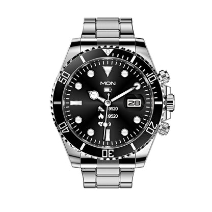 Multifunctioneel Heren Smartwatch met Bluetooth Gespreksfunctie – Roestvrijstalen Band met Draaibare Bezel – Hartslagmeting & Fitnesstracking