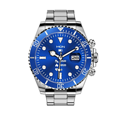 Multifunctioneel Heren Smartwatch met Bluetooth Gespreksfunctie – Roestvrijstalen Band met Draaibare Bezel – Hartslagmeting & Fitnesstracking
