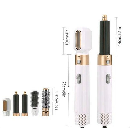 Professionele 5-in-1 airstyler met opzetstukken en luchttechnologie voor drogen, krullen, volume en glad haar