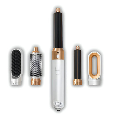 Professionele 5-in-1 airstyler met opzetstukken en luchttechnologie voor drogen, krullen, volume en glad haar