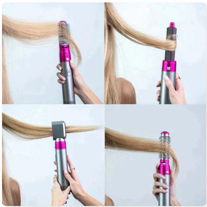 Professionele 5-in-1 airstyler met opzetstukken en luchttechnologie voor drogen, krullen, volume en glad haar