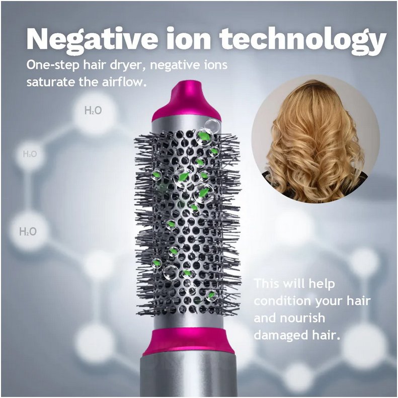 Professionele 5-in-1 airstyler met opzetstukken en luchttechnologie voor drogen, krullen, volume en glad haar