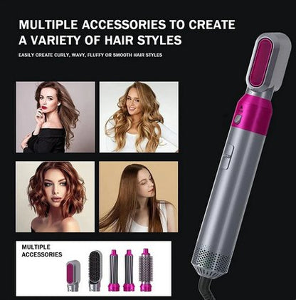 Professionele 5-in-1 airstyler met opzetstukken en luchttechnologie voor drogen, krullen, volume en glad haar