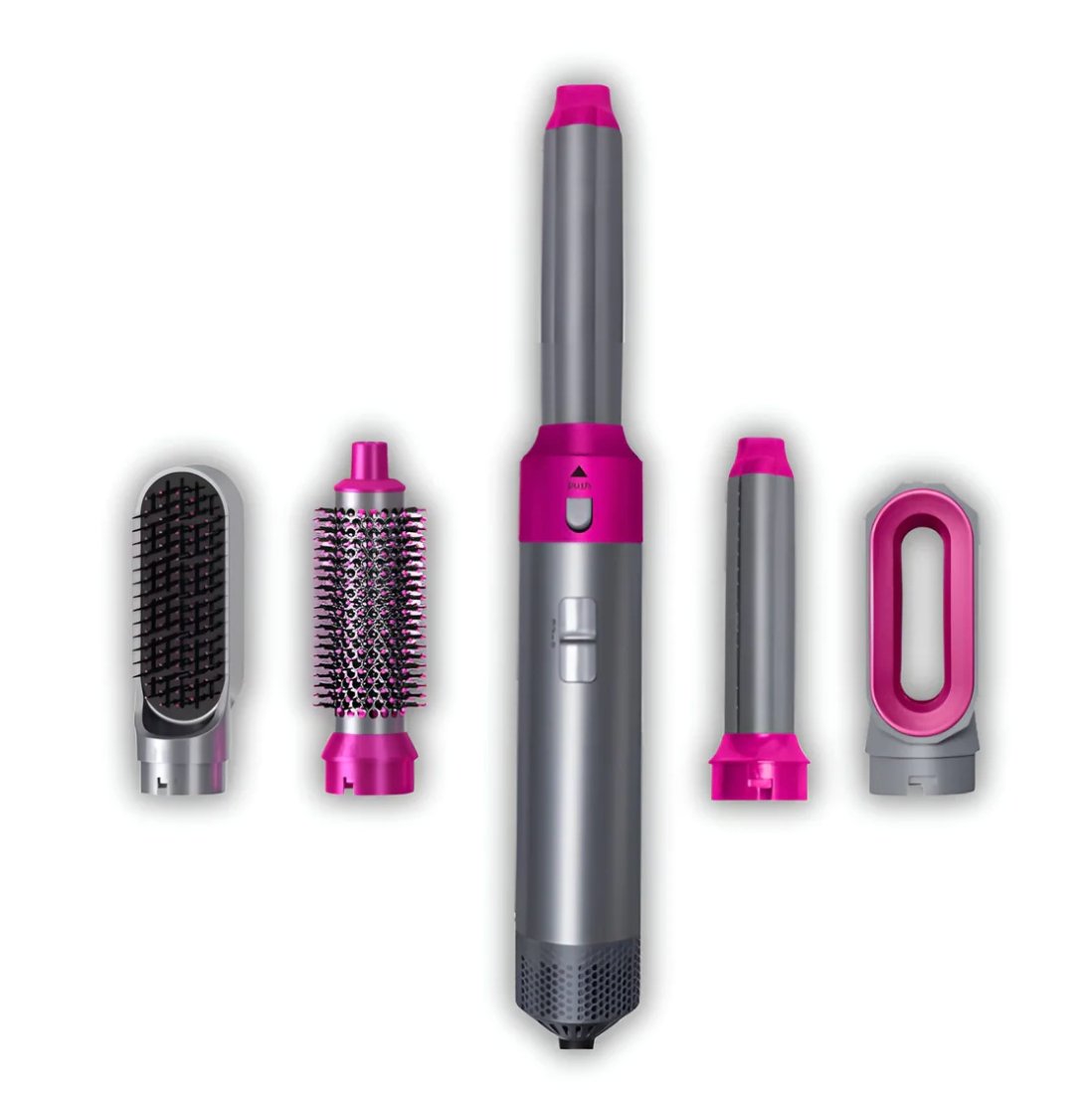 Professionele 5-in-1 airstyler met opzetstukken en luchttechnologie voor drogen, krullen, volume en glad haar