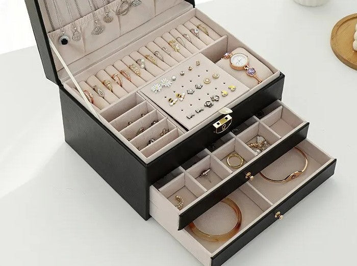 Luxe Sieradendoos met Meerdere Lagen – Elegante Opbergbox voor Sieraden