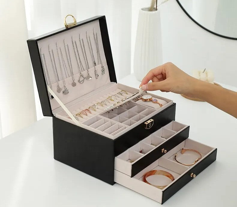 Luxe Sieradendoos met Meerdere Lagen – Elegante Opbergbox voor Sieraden