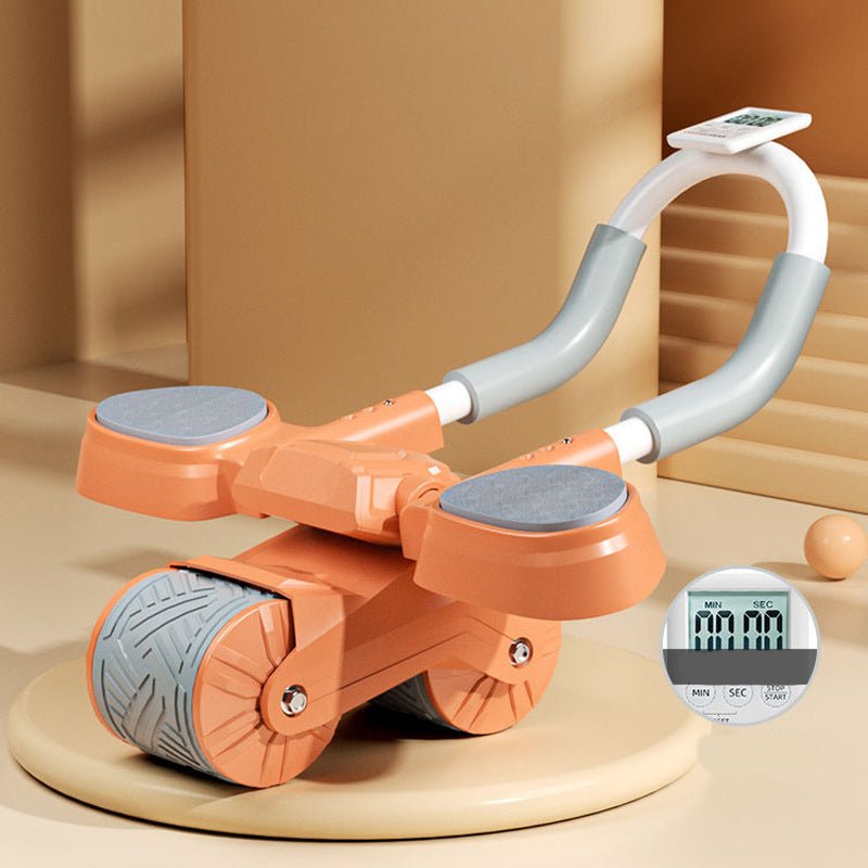 Buikwiel met Elleboogsteunen en Ergonomische Handvatten voor Volledige Core Training – Zwart/Grijs