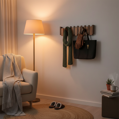 Decoratieve Wandkapstok Hout Piano-Design 4-8 Haken Hallway Organizer Scandinavisch Interieur Garderobe