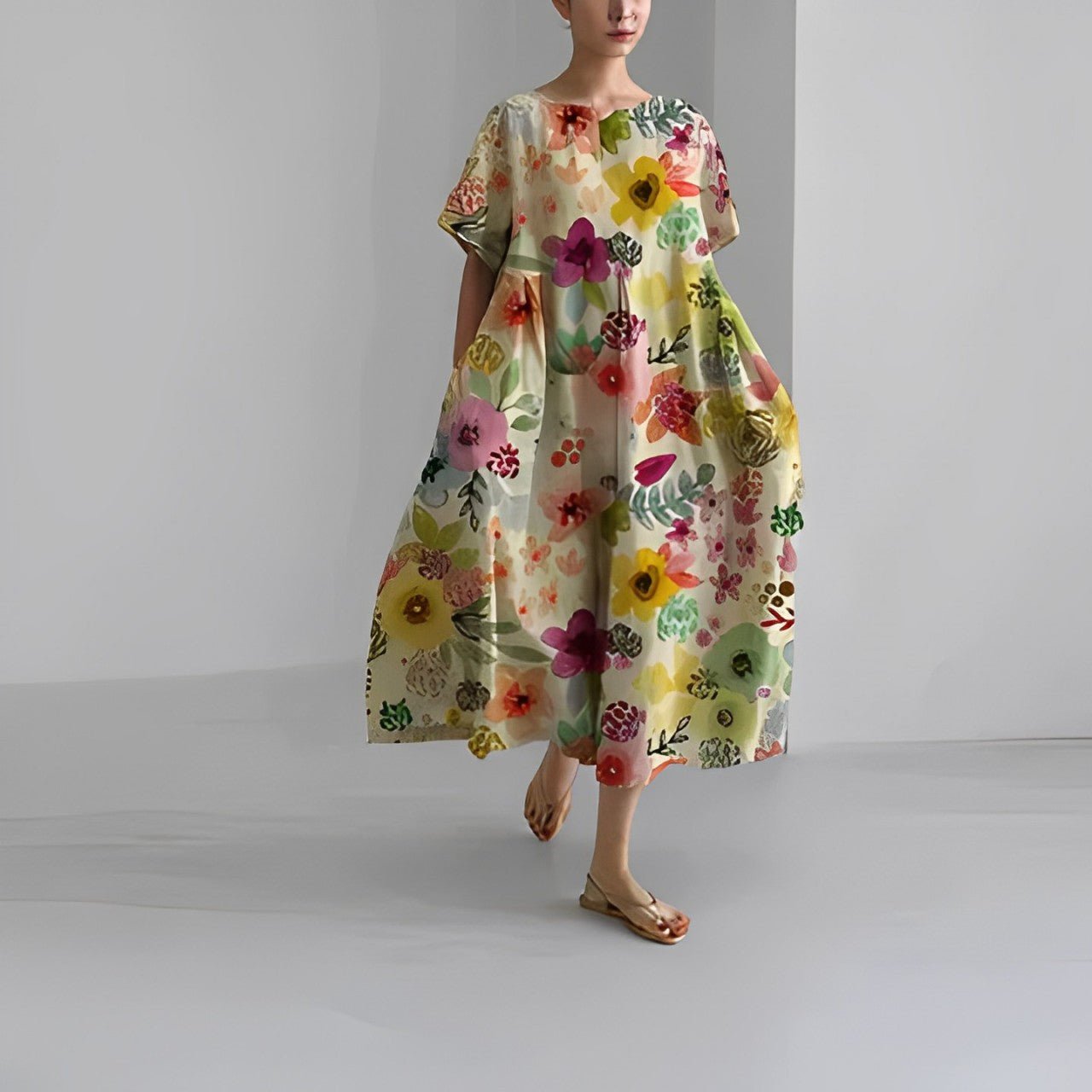 Maxi Jurk Vrouw Bohemian Bloemenprint
