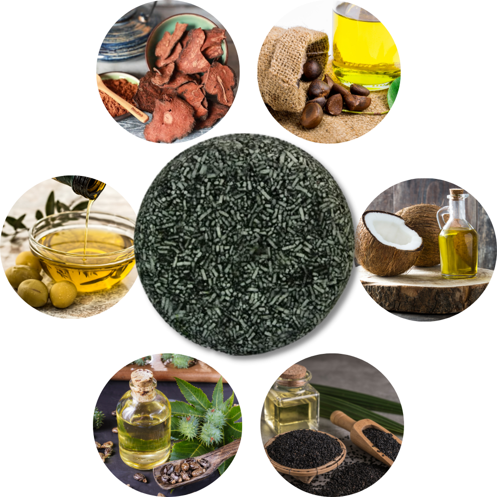 Natuurlijke Haar Verdonkeringsshampoo Bar Grijshaar 55g Plantaardig
