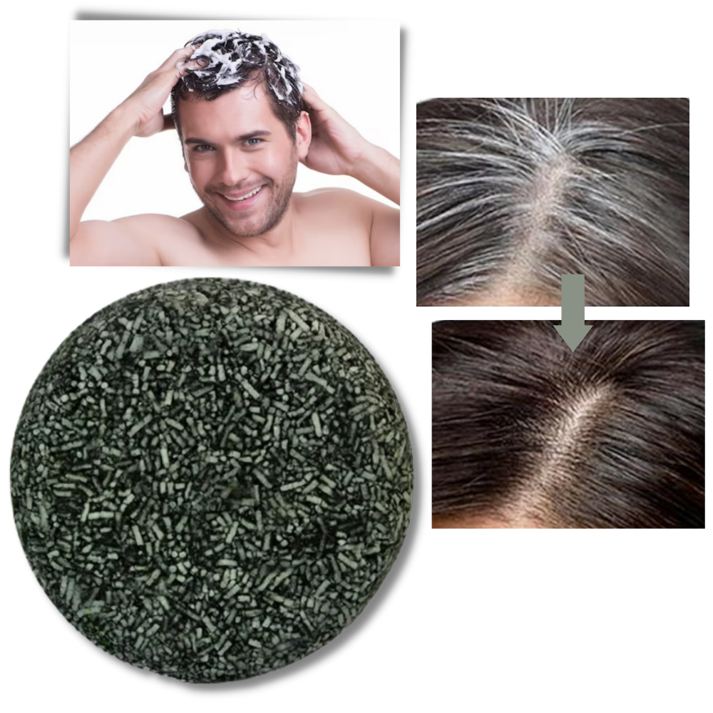 Natuurlijke Haar Verdonkeringsshampoo Bar Grijshaar 55g Plantaardig