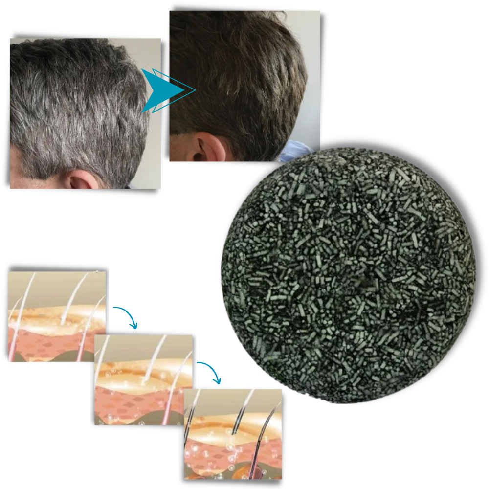 Natuurlijke Haar Verdonkeringsshampoo Bar Grijshaar 55g Plantaardig