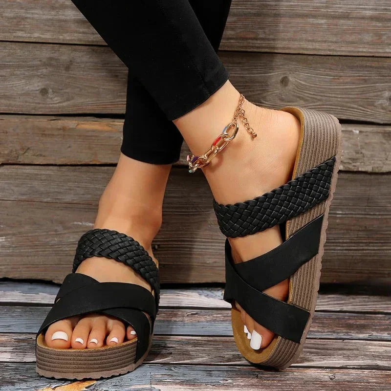 Dames Sandalen Gevlochten Detail