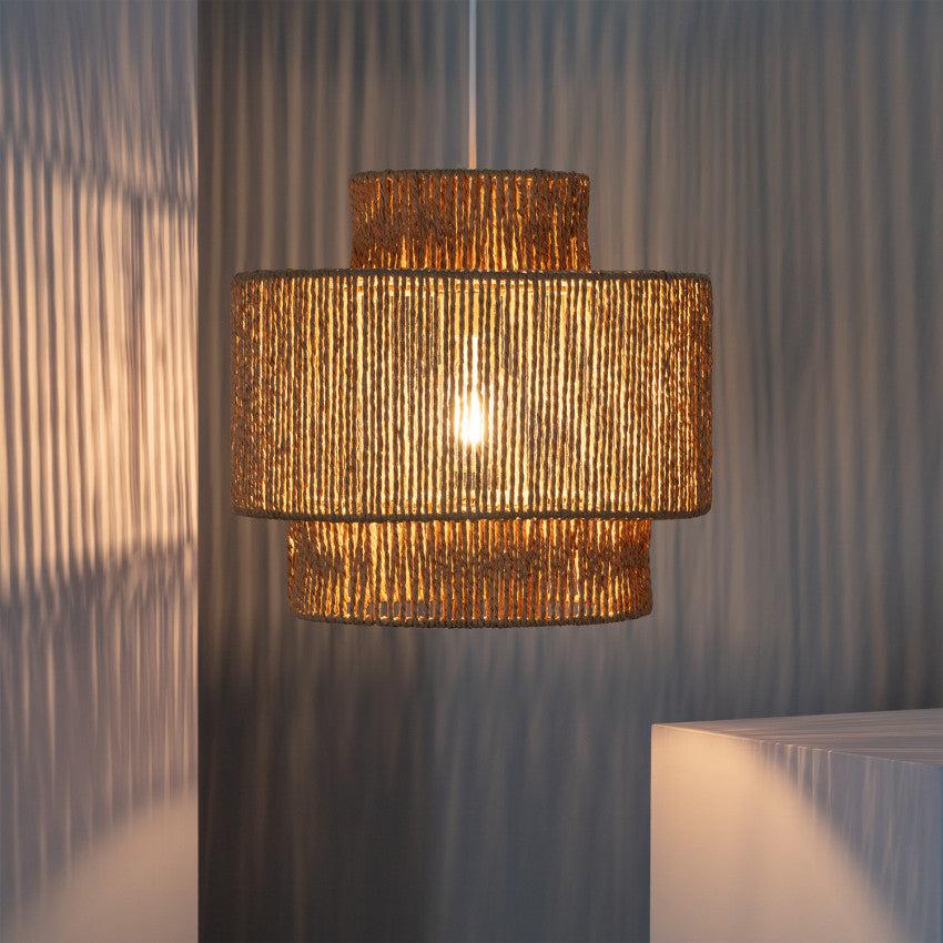 Rotan Hanglamp Ø 40cm Gevlochten Raffia E27 Natuurlijk Design