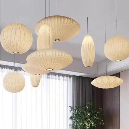 Hanglamp Nelson Bubble Handgebreid Zijde Wit IJzer LED Woonkamer Eetkamer Slaapkamer