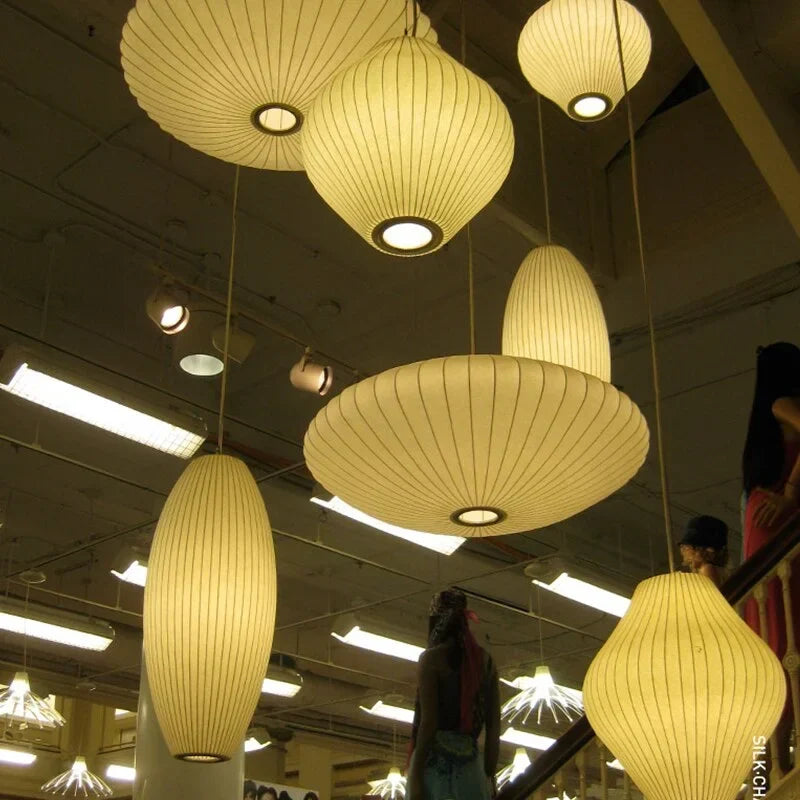 Hanglamp Nelson Bubble Handgebreid Zijde Wit IJzer LED Woonkamer Eetkamer Slaapkamer