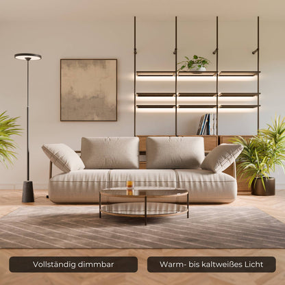 Design vloerlamp met natuurstenen voet en sculpturale vorm – Lunara