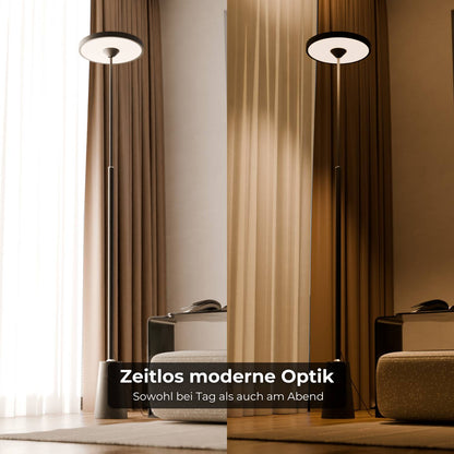Design vloerlamp met natuurstenen voet en sculpturale vorm – Lunara