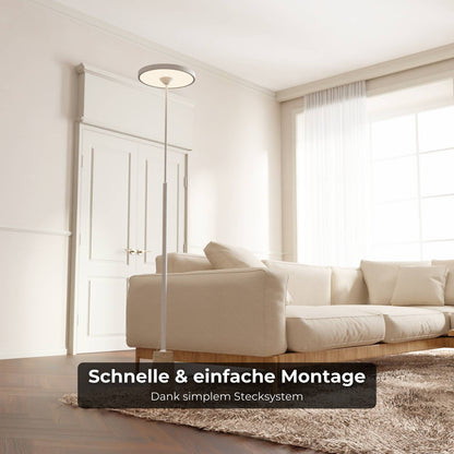 Design vloerlamp met natuurstenen voet en sculpturale vorm – Lunara