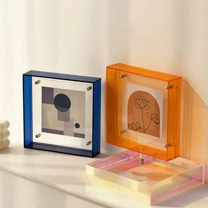 Zwevende Acryl Fotolijst Transparant Minimalistisch Design Modern Interieur Tafel Wandmontage 14-21cm Wissellijst