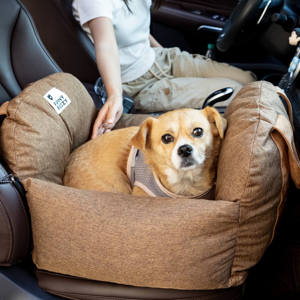Autostoel Hondenmand First Class - Comfortabel Reiskussen voor Hond of Kat - Verstelbaar Wasbaar Autoreizen