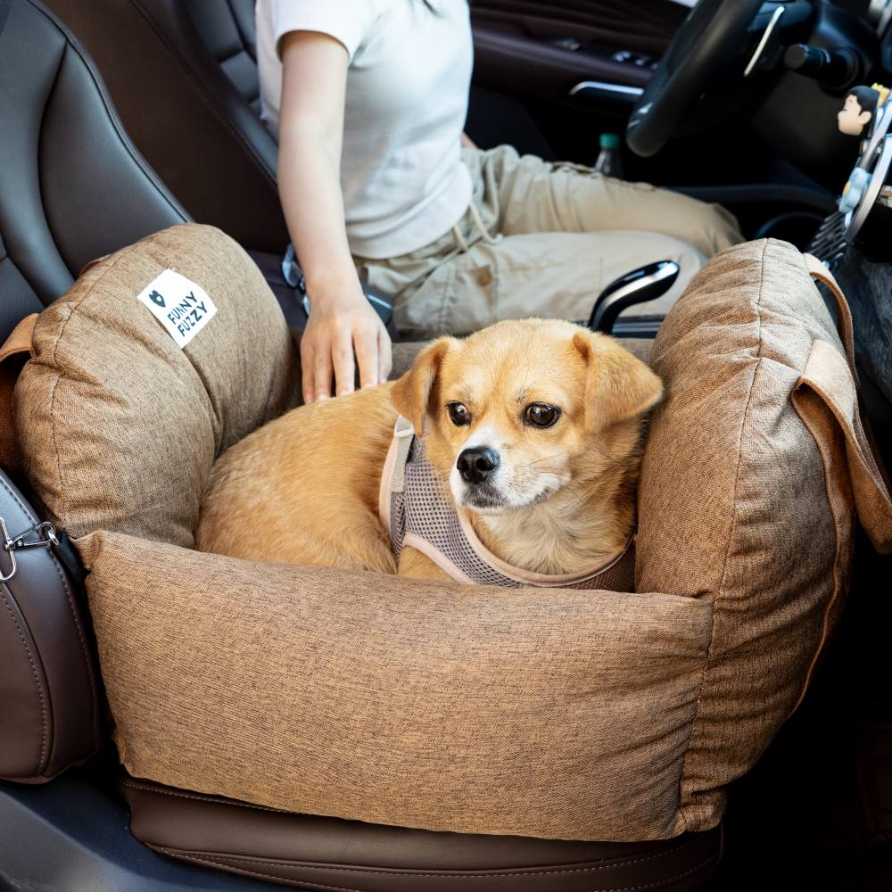 Autostoel Hondenmand First Class - Comfortabel Reiskussen voor Hond of Kat - Verstelbaar Wasbaar Autoreizen