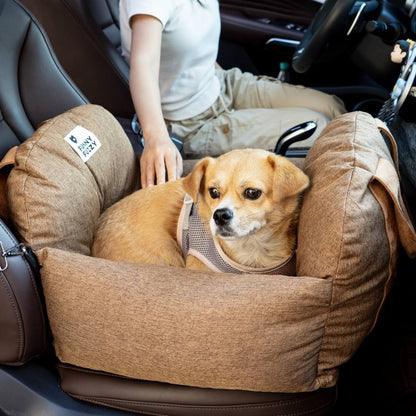 Autostoel Hondenmand First Class - Comfortabel Reiskussen voor Hond of Kat - Verstelbaar Wasbaar Autoreizen