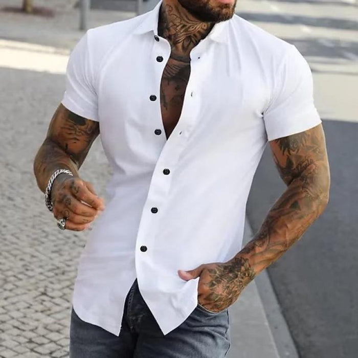 Herenshirt Kort Mouw Slim Fit Modern Design - StudioMarella