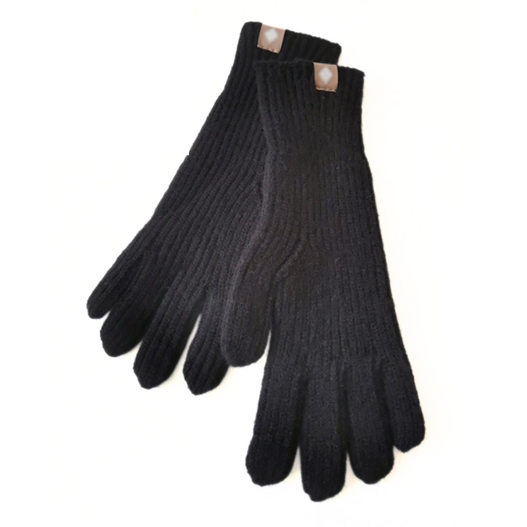 Niels | Casual & stijlvolle gebreide handschoenen in de kleur Zwart voor dames in stijl ideaal voor de winter
