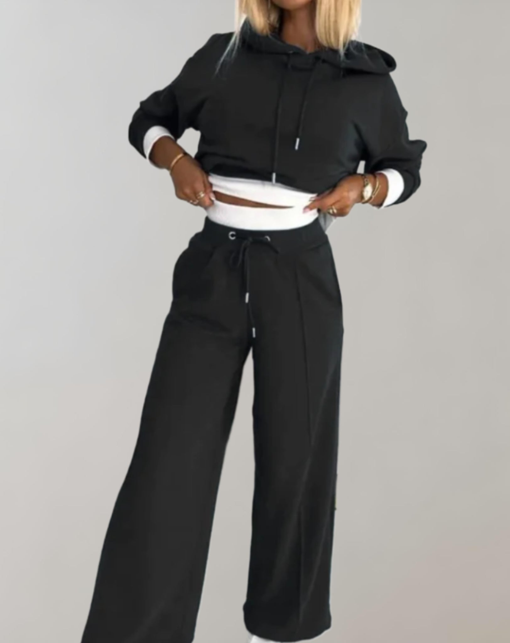 Comfortabele Jogging Trui en Broek Set Met Capuchon - StudioMarella