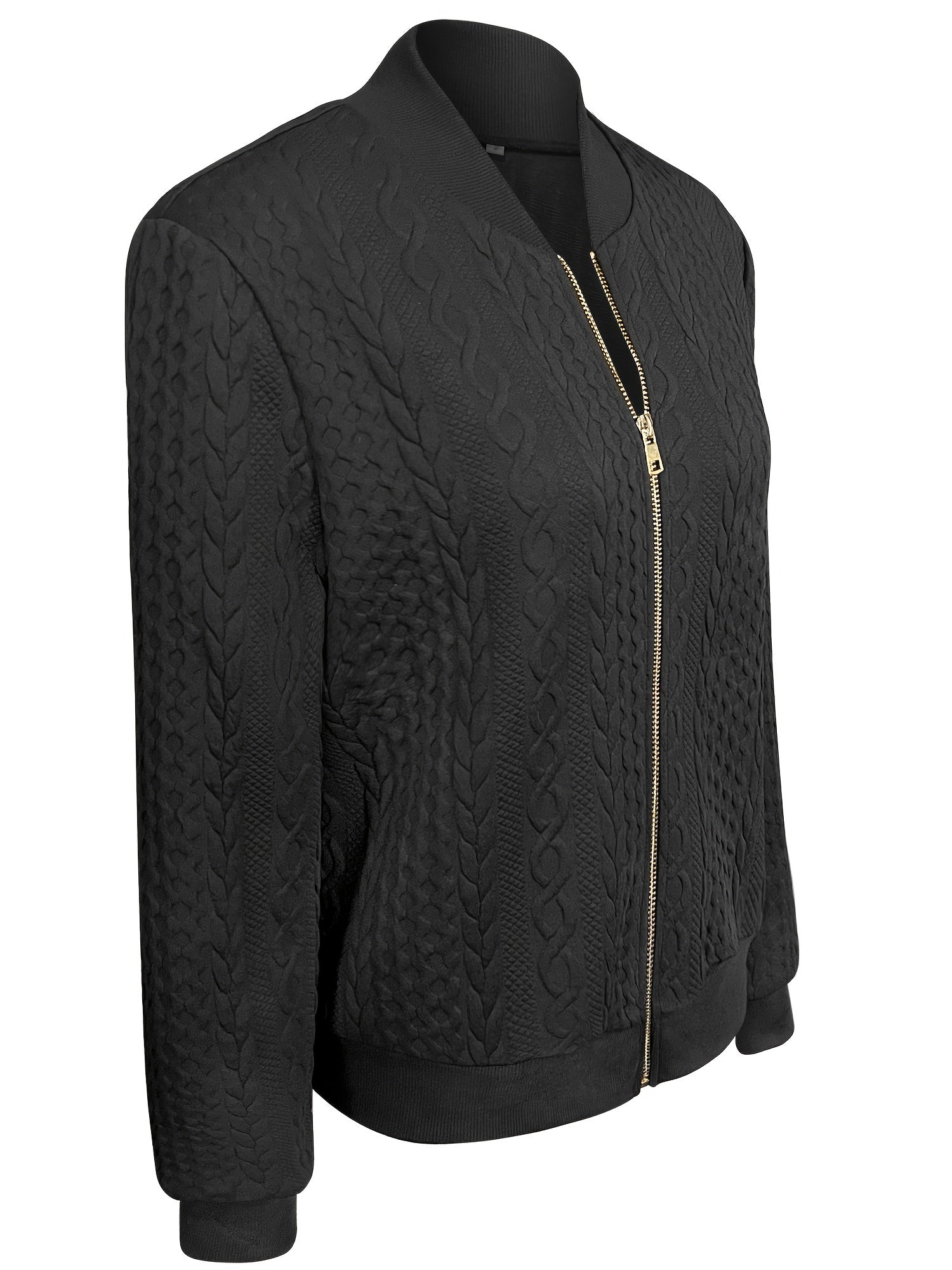 Dames Bomberjack Met Ritssluiting en Textuur - StudioMarella