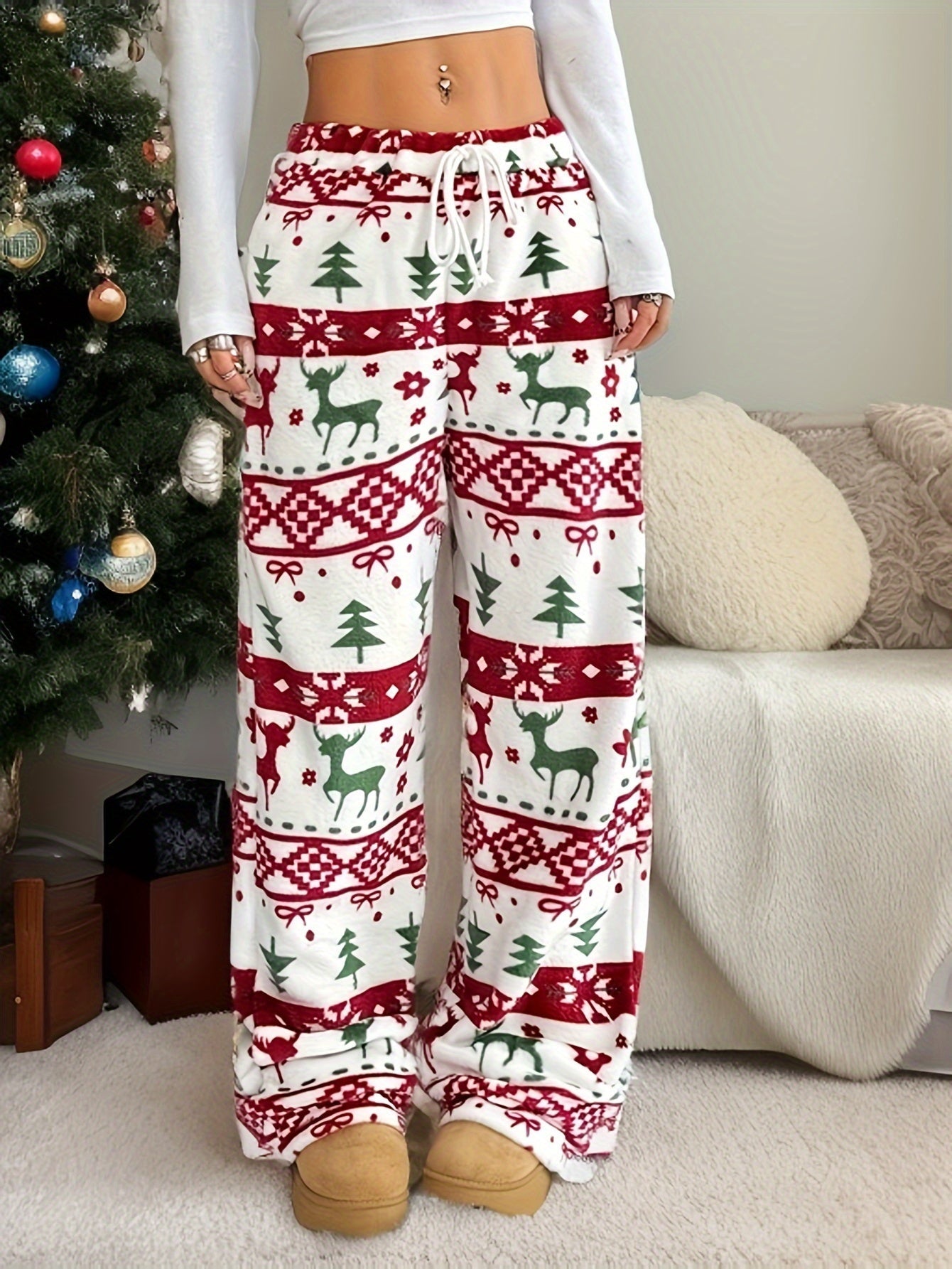 Kerstbroek Comfortabel met Trekkoord en Elasticiteit - StudioMarella