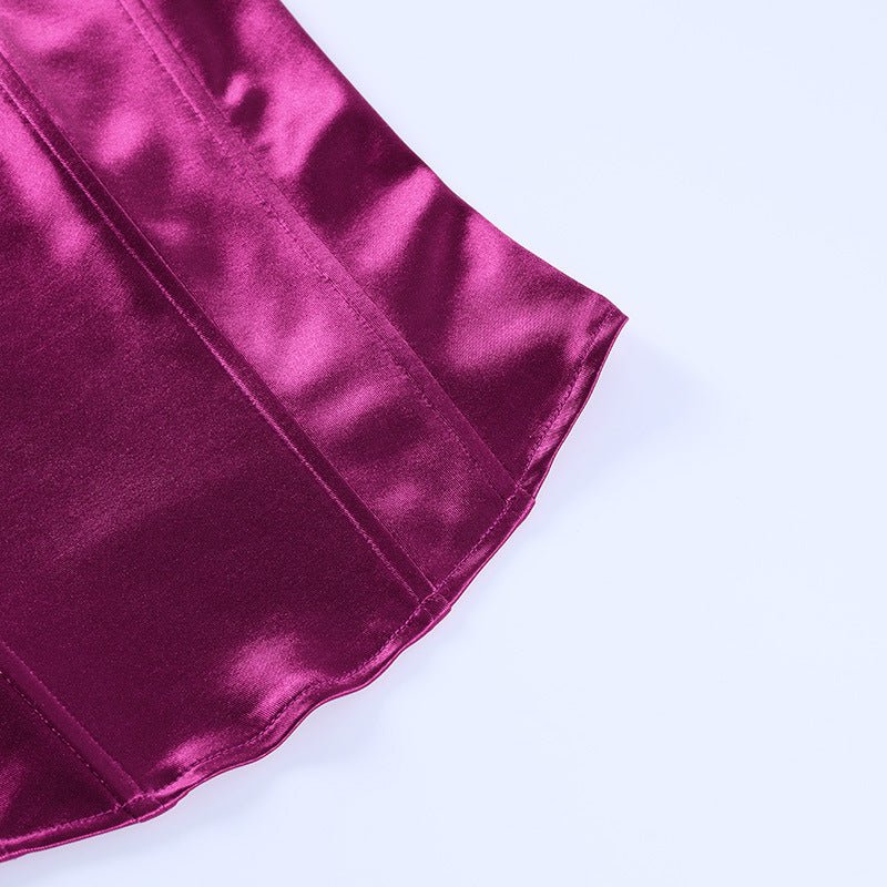 Strapless Corset Top van Satin met Push-up