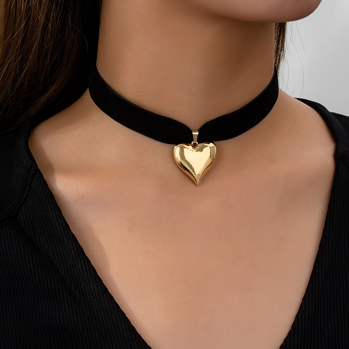 Ketting Halsketting met Choker Zwart Leren Band voor Vrouw - StudioMarella