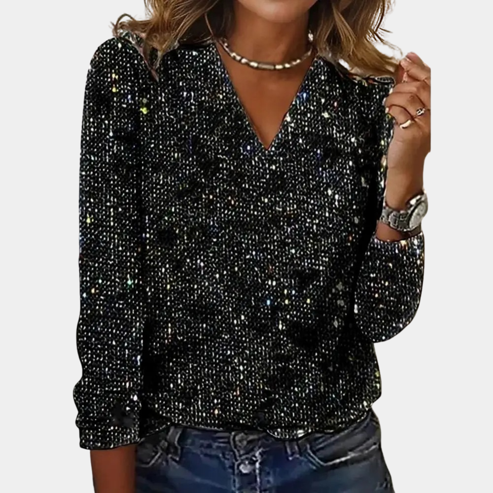 Festieve Glitter Blouse voor Dames - StudioMarella