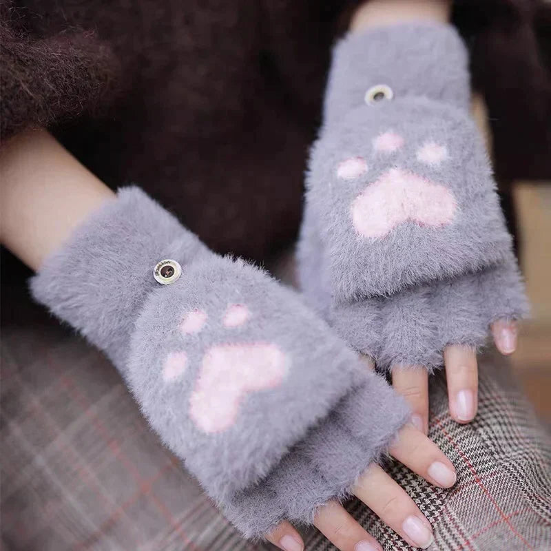 Nina | Schattige & comfortabele minky wanten in de kleur Donkergrijs voor dames in stijl ideaal voor de winter
