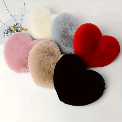 Roze Pluche Tasje Hartvormig Schattig Accessoire - StudioMarella