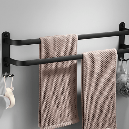Wandrek Badkamer Aluminium 40cm/60cm met Handdoekstang Zwart Wit