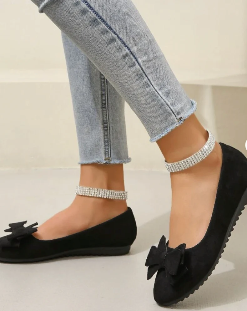 Suède Balletschoenen met Strik en Zachte Zool
