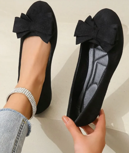 Suède Balletschoenen met Strik en Zachte Zool