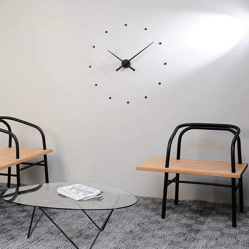 Wandklok Metaal 40cm Zwart Geel Zilver Quartz Uurwerk Scandinavisch Design Tijdweergave Woonkamer Keuken Kantoor Modern Interieur Decoratie