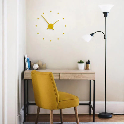 Wandklok Metaal 40cm Zwart Geel Zilver Quartz Uurwerk Scandinavisch Design Tijdweergave Woonkamer Keuken Kantoor Modern Interieur Decoratie