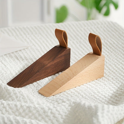 Houten Deurwig Massief Hout Antislip Wigvormige Deurstopper Modern Scandinavisch Interieur Essen Notenhout