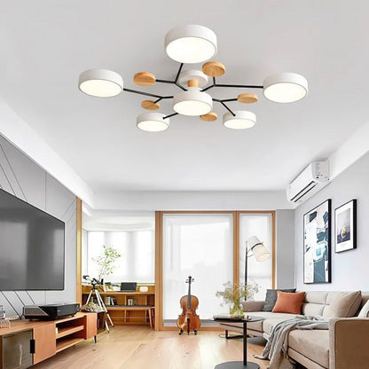 Sansoti | Moderne Plafondlamp met Houten Details – LED Designlamp voor Woonkamer & Slaapkamer