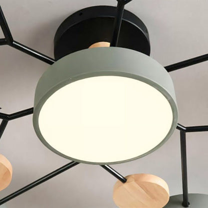 Sansoti | Moderne Plafondlamp met Houten Details – LED Designlamp voor Woonkamer & Slaapkamer