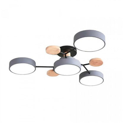 Sansoti | Moderne Plafondlamp met Houten Details – LED Designlamp voor Woonkamer & Slaapkamer