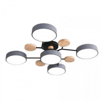 Sansoti | Moderne Plafondlamp met Houten Details – LED Designlamp voor Woonkamer & Slaapkamer